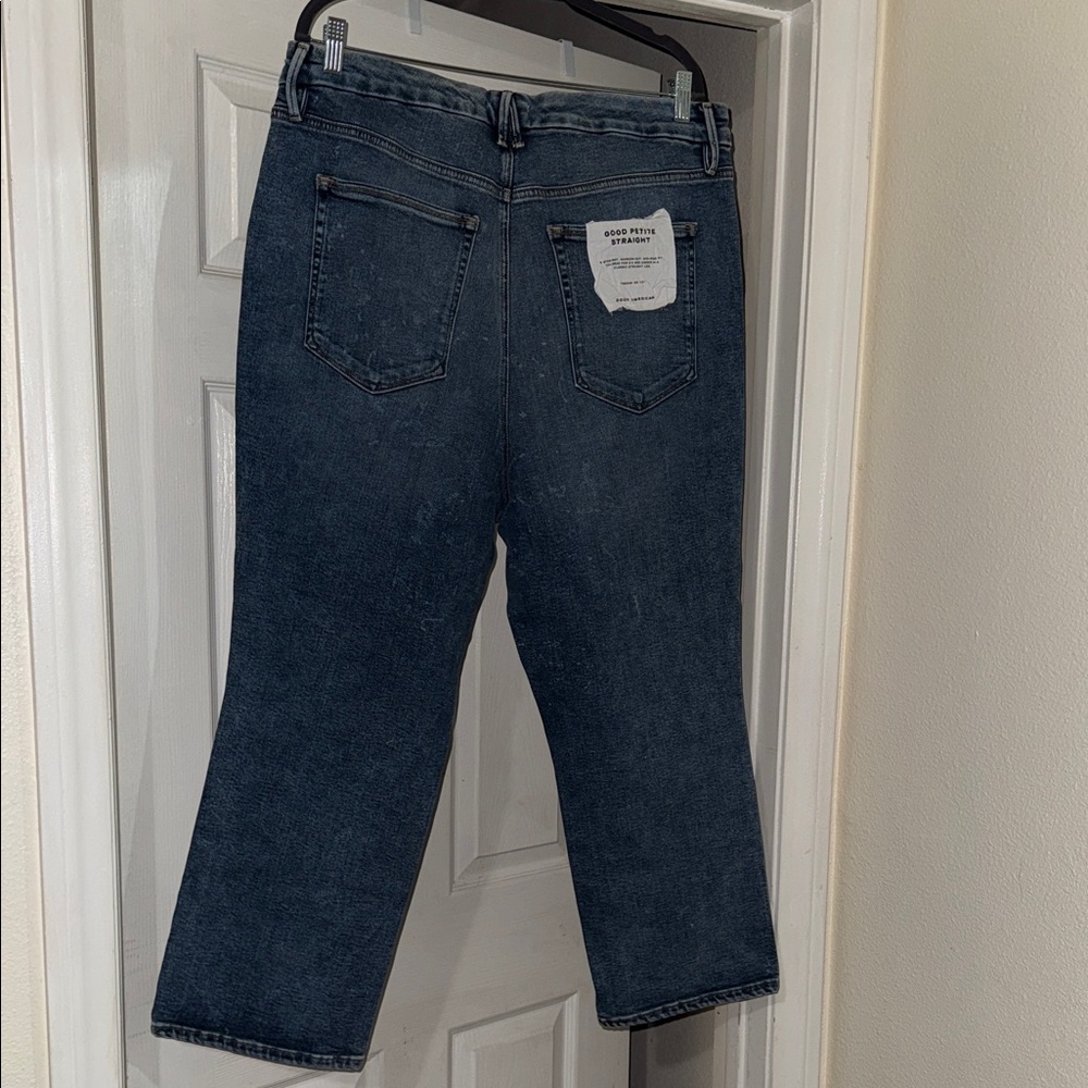 Good American Dark Blue Straight Leg Jeans